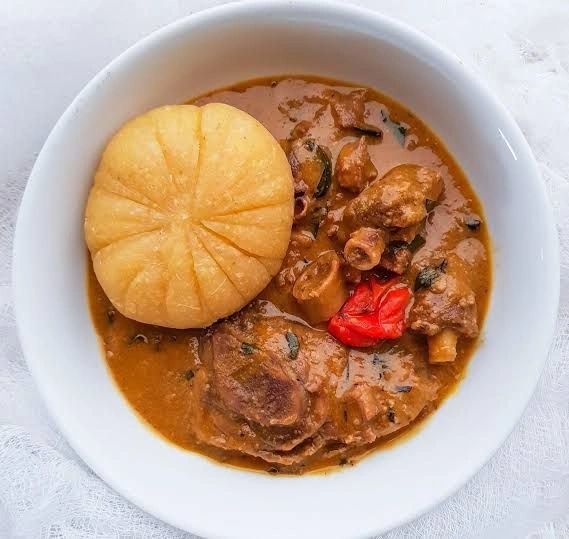 A plate of groundnut soup 